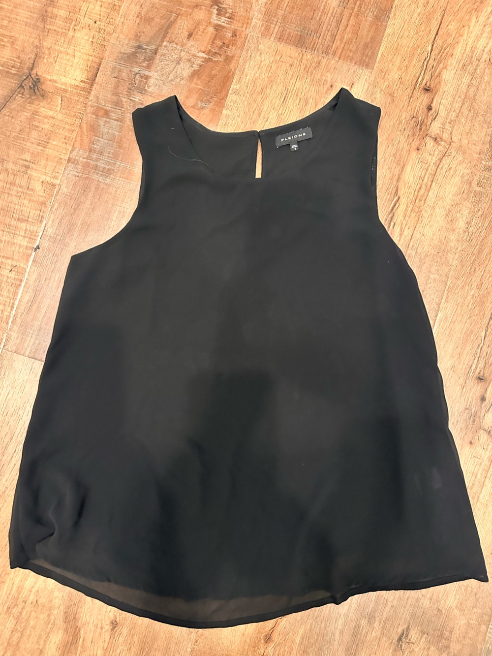Pleione black sleeveless chiffon blouse size small